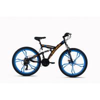 Mountainbike 26'' WYLD Topspin schwarz/blau - Schwarz, MODERN, Metall (25cm)