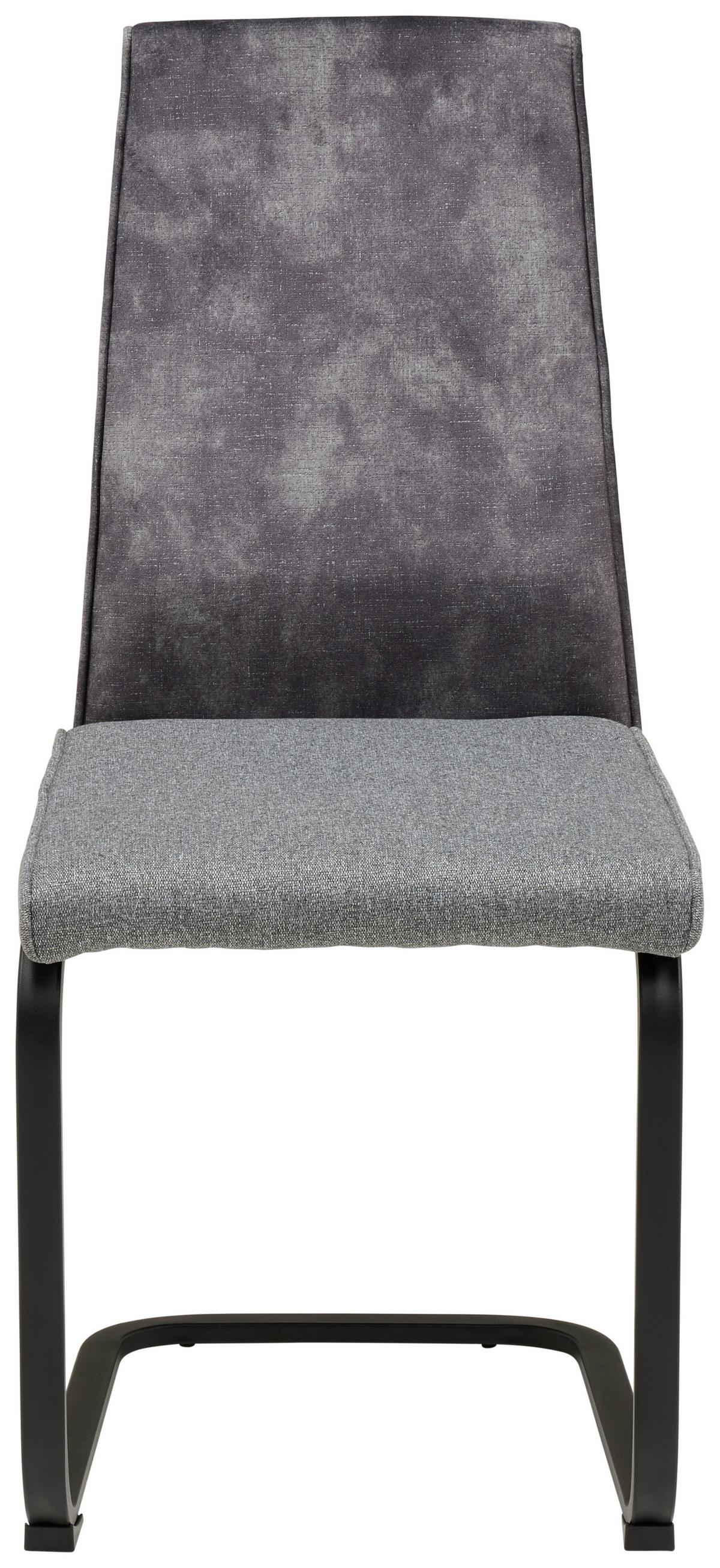 Schwingstuhl Rab Dunkelgrau Eisen Schwarz, B: 46 Cm - Dunkelgrau/Schwarz, KONVENTIONELL, Holz/Textil (46/94/62cm) - MID.YOU