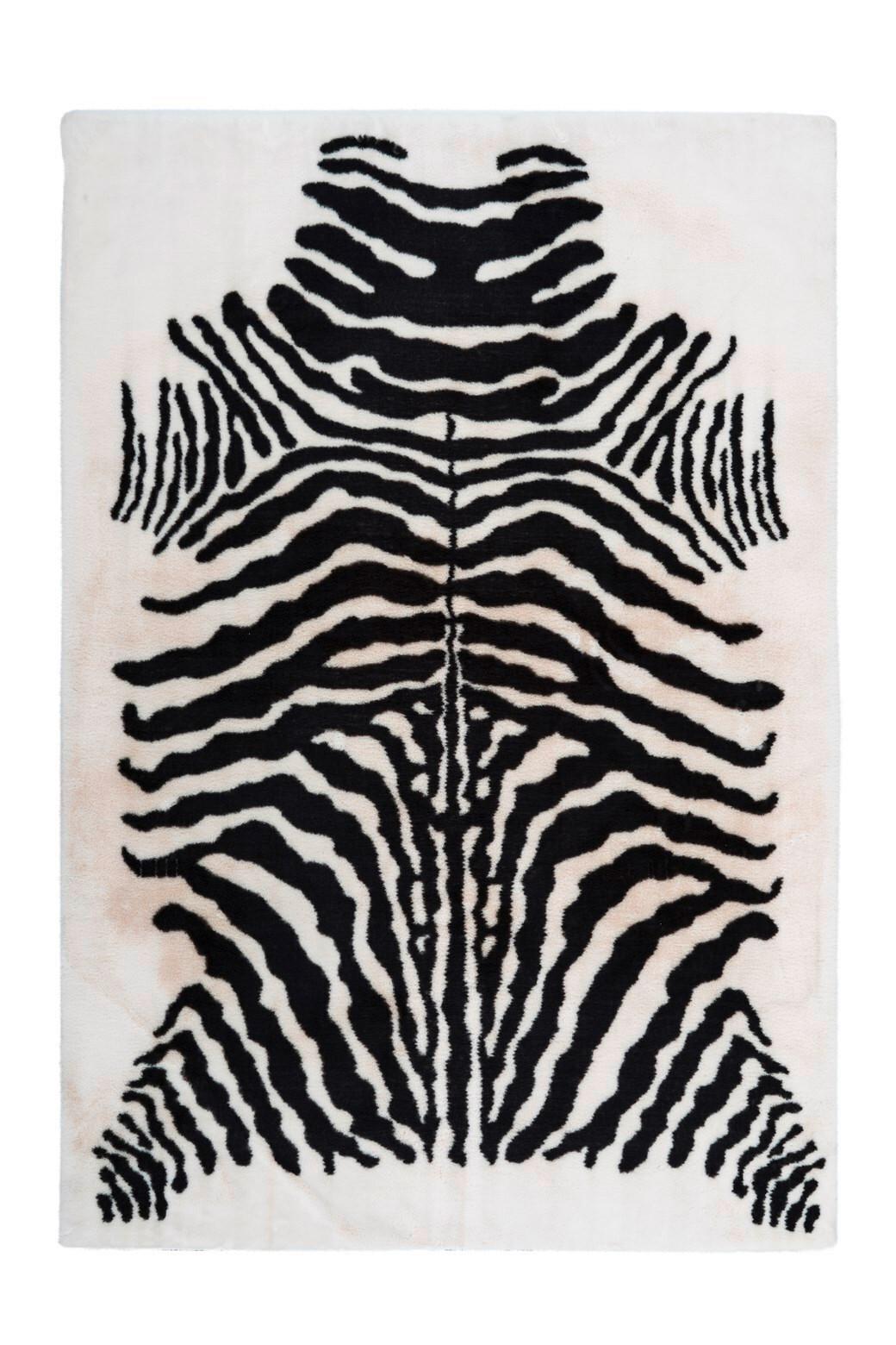 Hochflorteppich Schwarz/weiß, 160x230 Cm - Schwarz/Weiß, KONVENTIONELL, Textil (160/230cm)