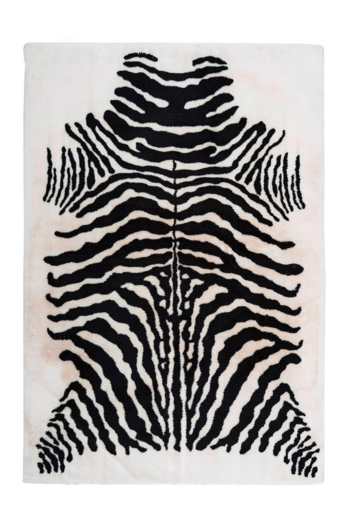 Hochflorteppich Rabbit Animal Schwarz/weiß, 120x160 Cm - Schwarz/Weiß, KONVENTIONELL, Textil (120/160cm)