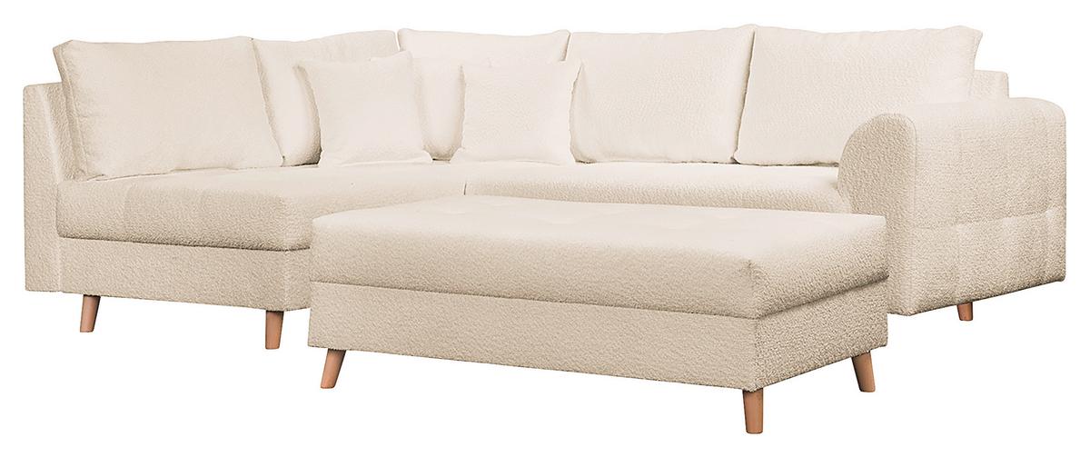 Ecksofa Ariella Weiß S: 161x231 cm - Naturfarben/Weiß, Design, Textil (161/231cm) - Livetastic