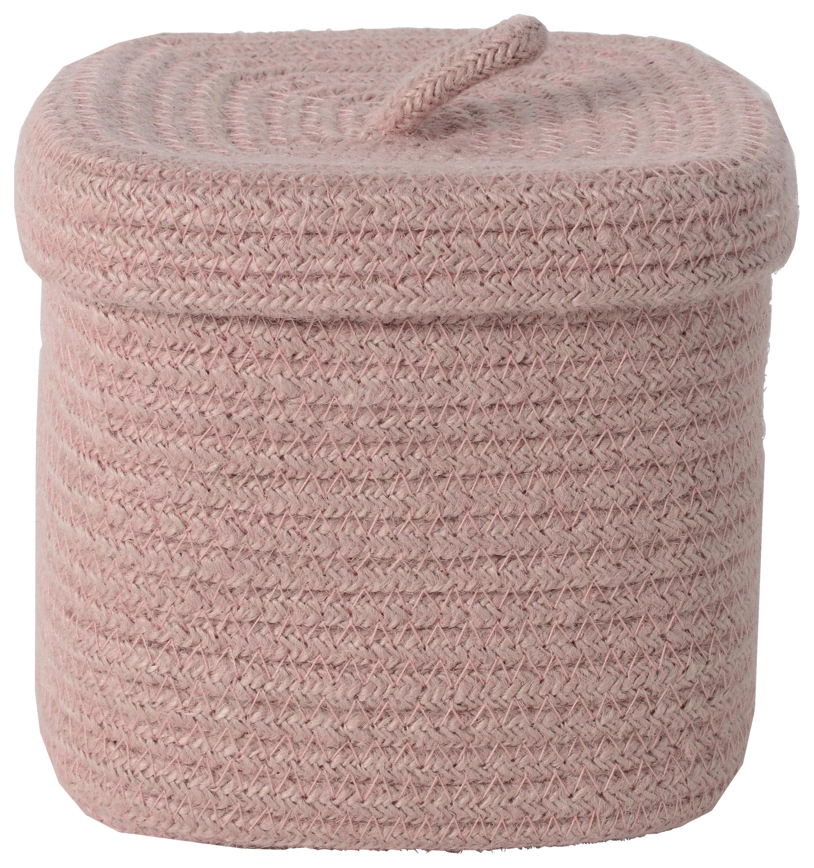 Koš ROMY - růžová, Konvenční, textil/plast (18/16/18cm) - Mömax