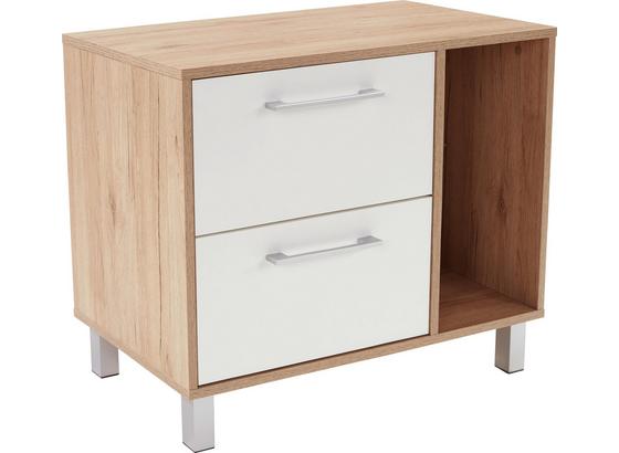 Komód Box - Tölgyfa/Fehér, modern, Faalapú anyag (75/60/40cm) Komód Box - Tölgyfa/Fehér, modern, Faalapú anyag (75/60/40cm)