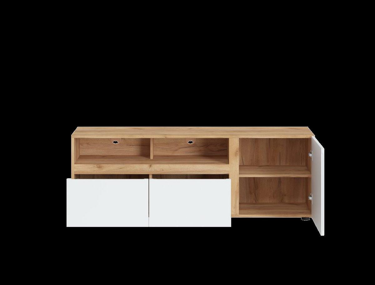 Tv-elem Morongo 148,9/39,6cm - tölgyfa színű/fehér, Modern, faalapú anyag (148,9/39,6/52,5cm)