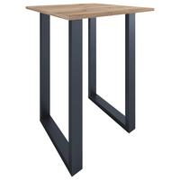 Bartisch Xona B 80x80 - Honigeiche/Silberfarben, KONVENTIONELL, Holzwerkstoff/Metall (80/80/102cm)