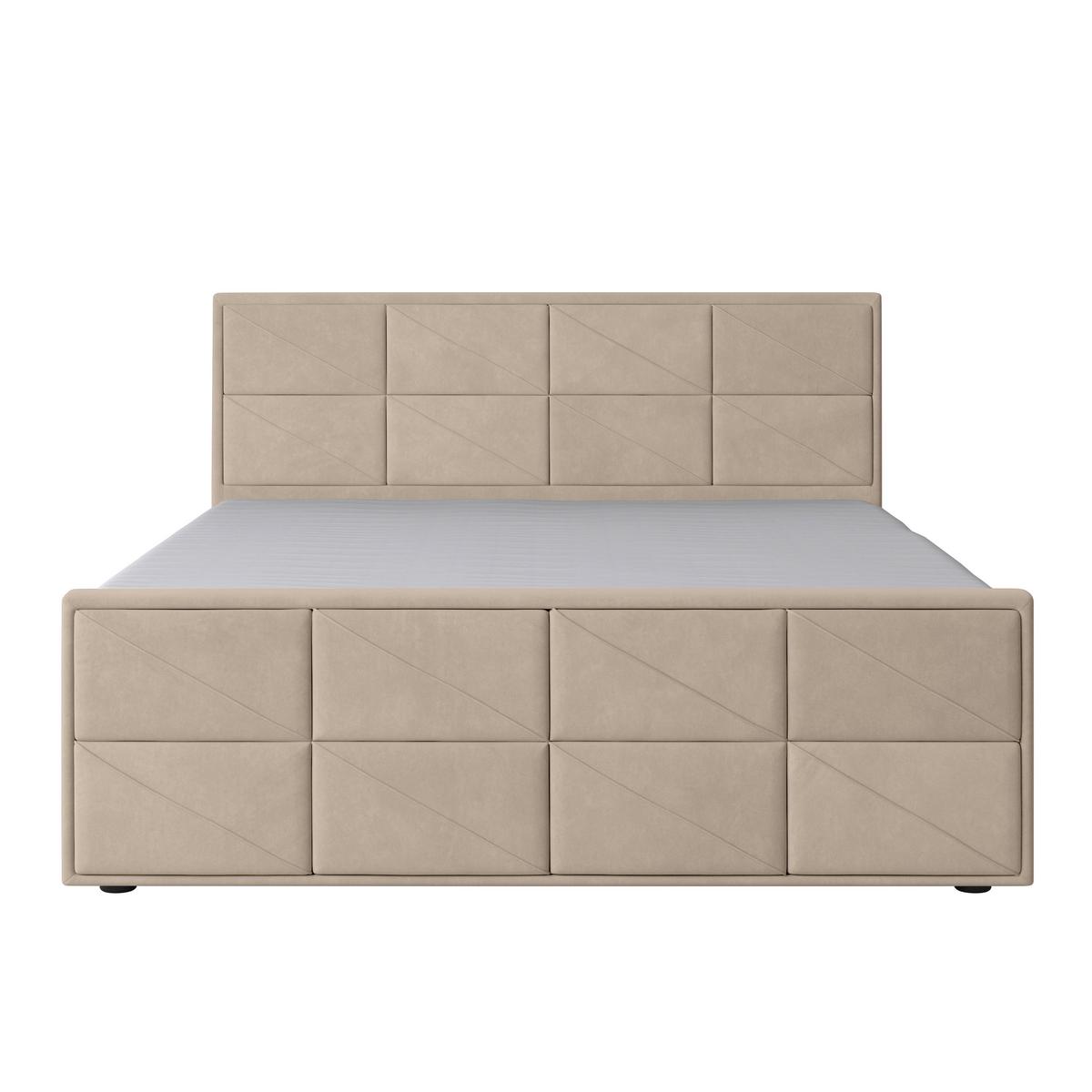 Boxspringbett mit Bettkasten Helsinki 180x200 cm Beige - Beige/Schwarz, MODERN, Holz/Kunststoff (180/200cm) - MID.YOU