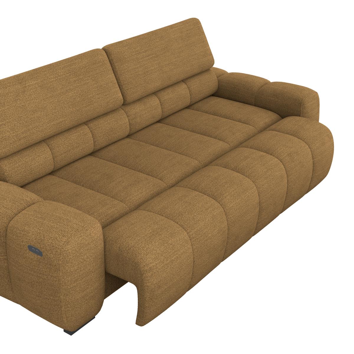 Bigsofa Bull Webstoff braun, B: 248 cm - Schwarz/Braun, Design, Textil (248/77-97/108cm) - Luca Bessoni