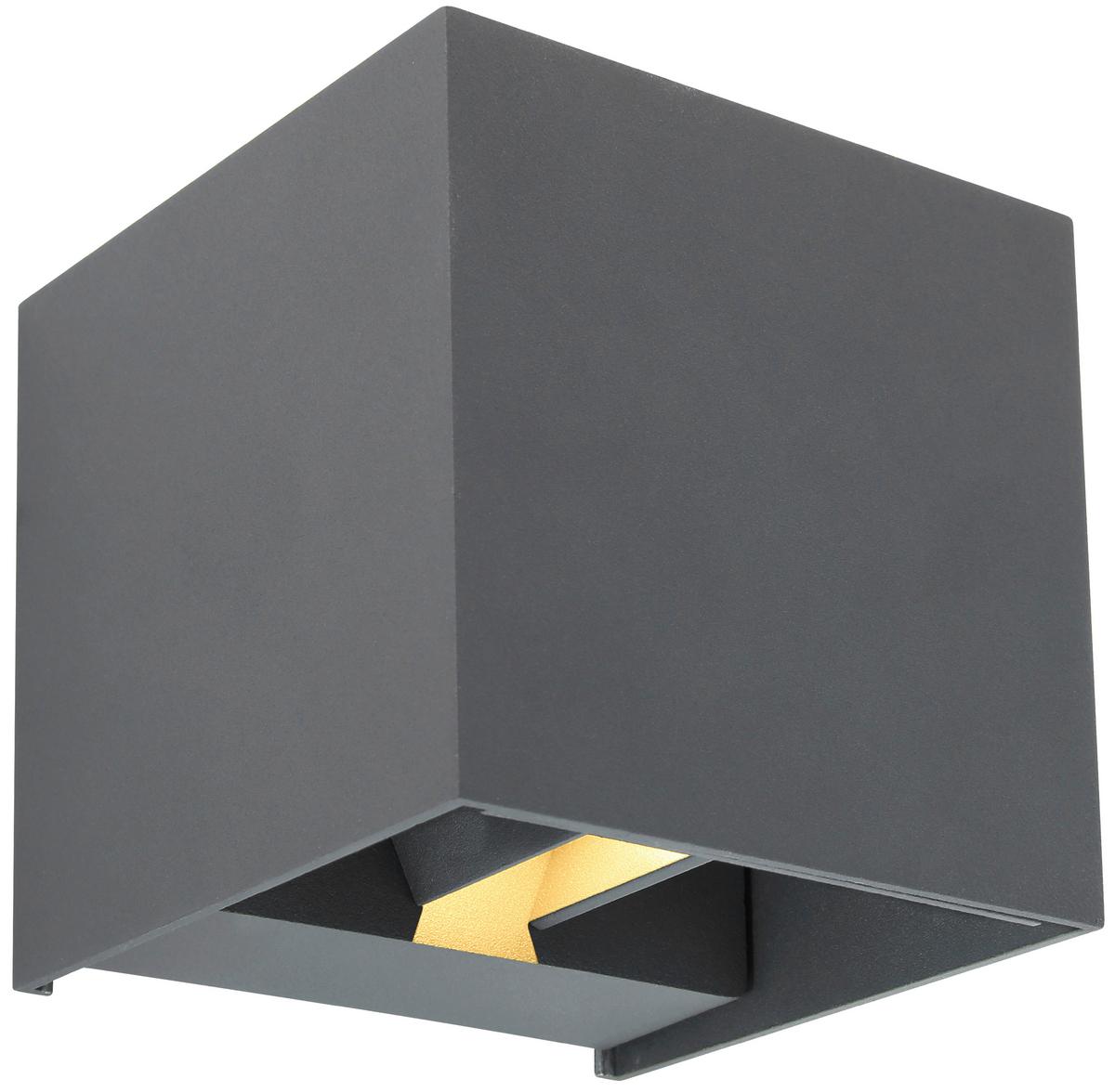 LED-Wandleuchte Ledion 2-Flammig - Anthrazit, MODERN, Metall (10/10cm) - Luca Bessoni