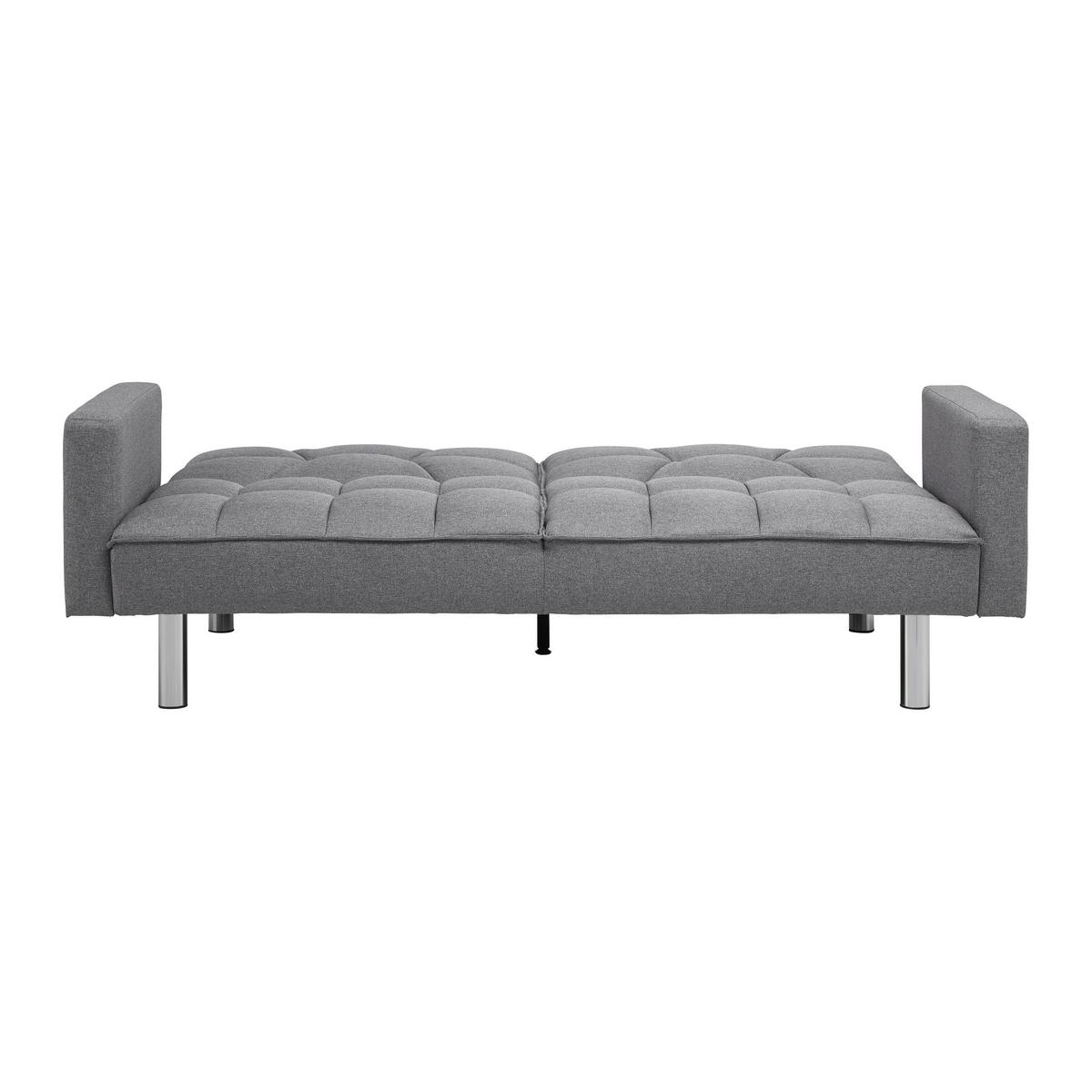 Rozkladacia pohovka DAVID, sivá - sivá/chrómová, Modern, kov/drevo (196/83/89cm) - Bessagi Home