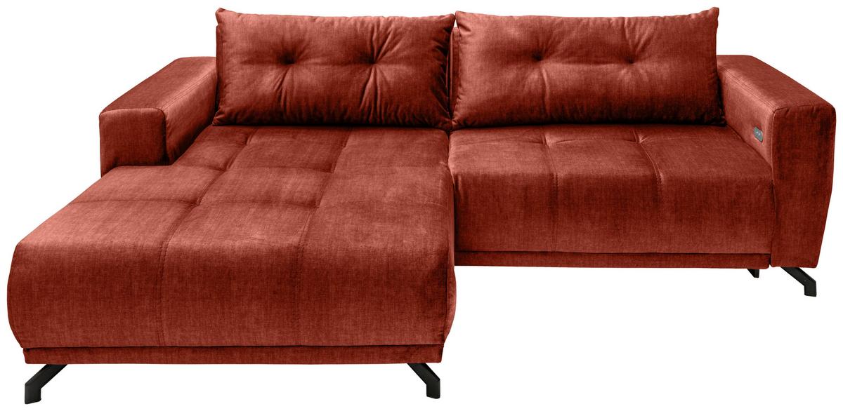 Ecksofa Restato Koralle S: 177x246 cm - Koralle/Schwarz, MODERN, Textil (177/246cm) - MID.YOU