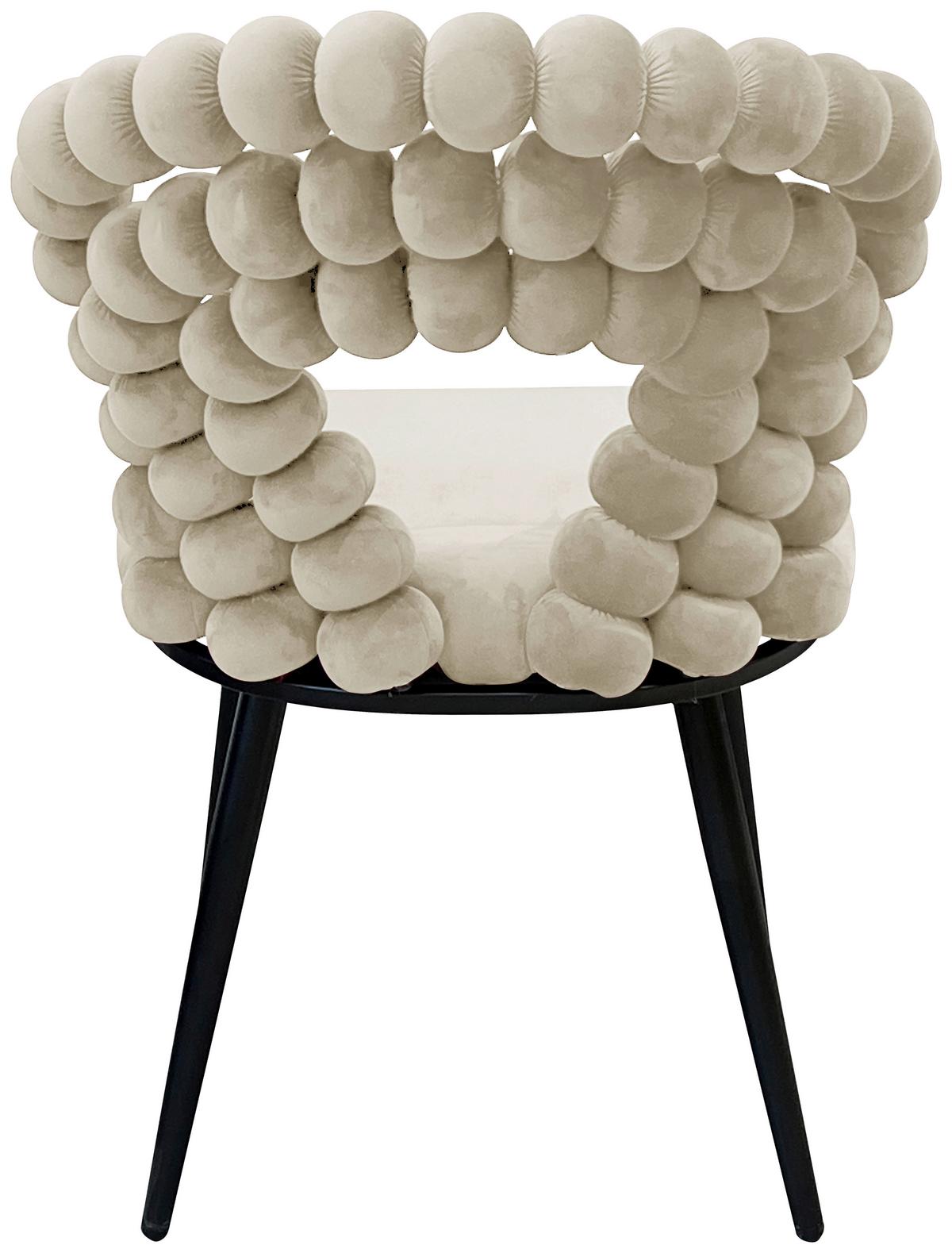 Židle LIA velúr béžová - černá/béžová, Lifestyle, kov/dřevo (55/85/62cm) - Mömax