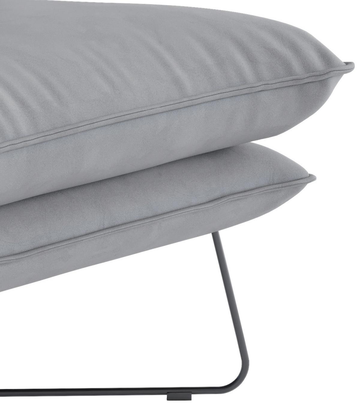 Sessel Skyline - Hellgrau/Schwarz, Design, Textil (72/84/90cm) - Livetastic