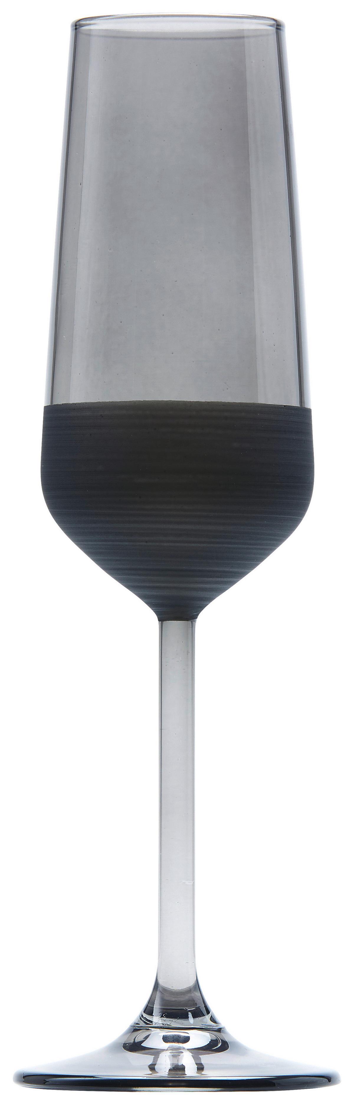 Pohár na sekt Black, ca. 195ml - čierna, Modern, sklo (4,5/21,5cm) - Mömax