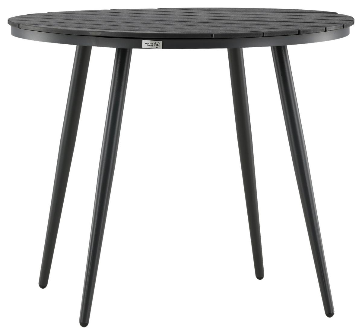 Gartentisch Break Aluminium D: 90cm - Schwarz, KONVENTIONELL, Kunststoff/Metall (90/74cm) - Gardenson