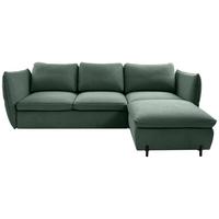 Ecksofa Baloo, Grün S: 262x178 cm - Schwarz/Grün, MODERN, Textil (262/178cm) - MID.YOU