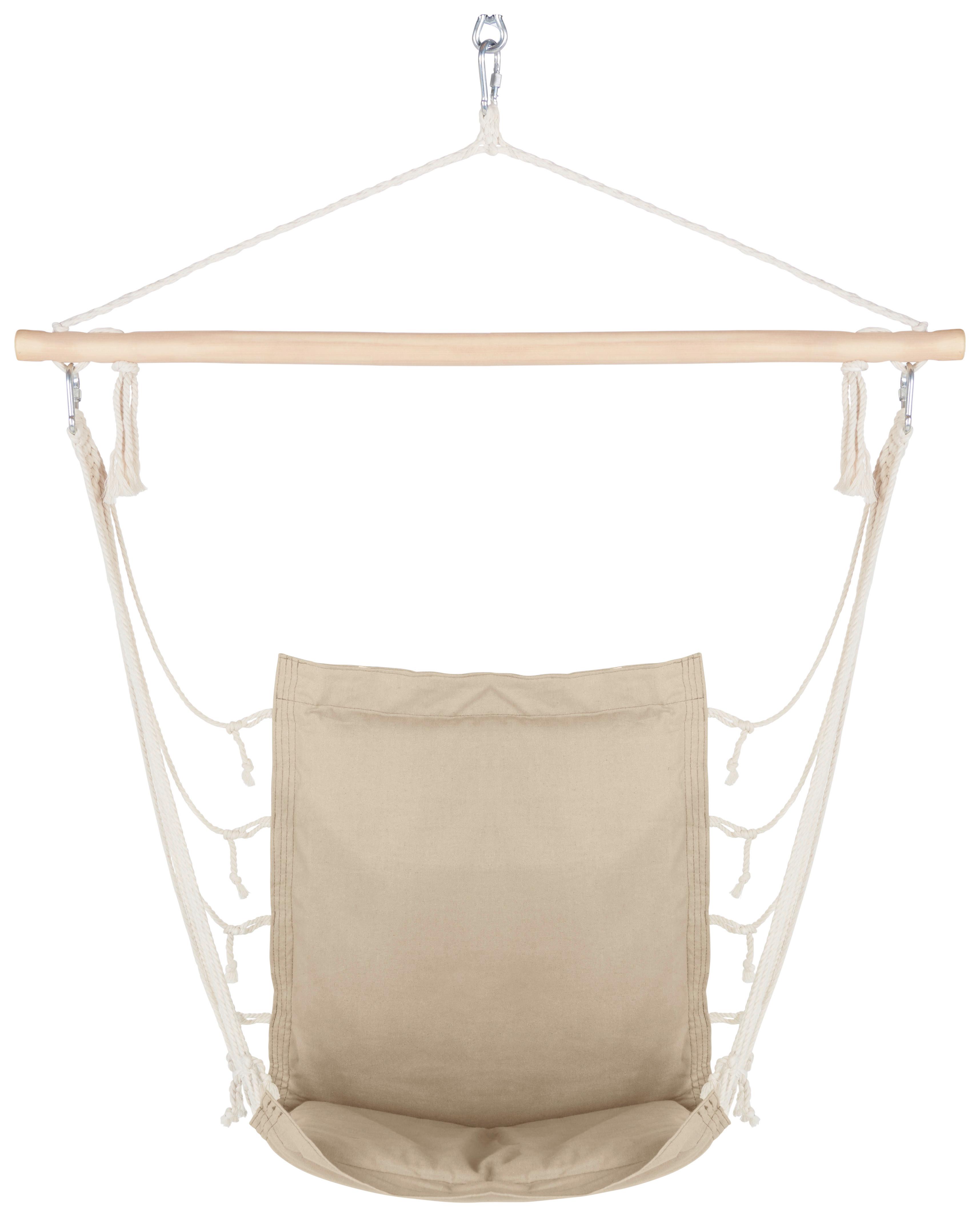 ZÁVESNÉ KRESLO Relax, 100/47cm, béžová - prírodná farba/béžová, drevo/textil (100/47cm) - Modern Living