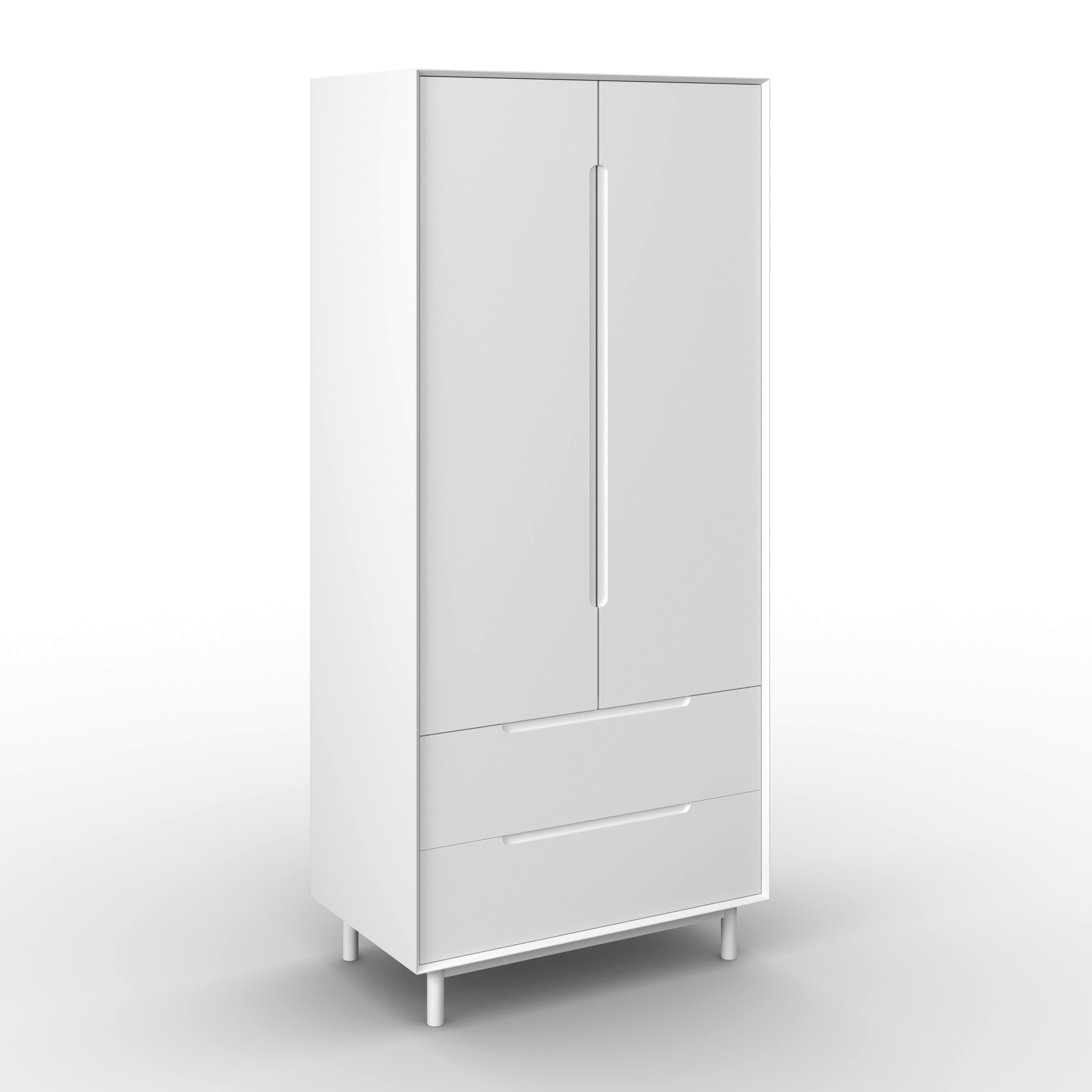 Šatní skříň MARLO š. cca 100 cm, dekor bílá - bílá, Moderní, dřevo/kompozitní dřevo (100/223/60cm) - Bessagi Home