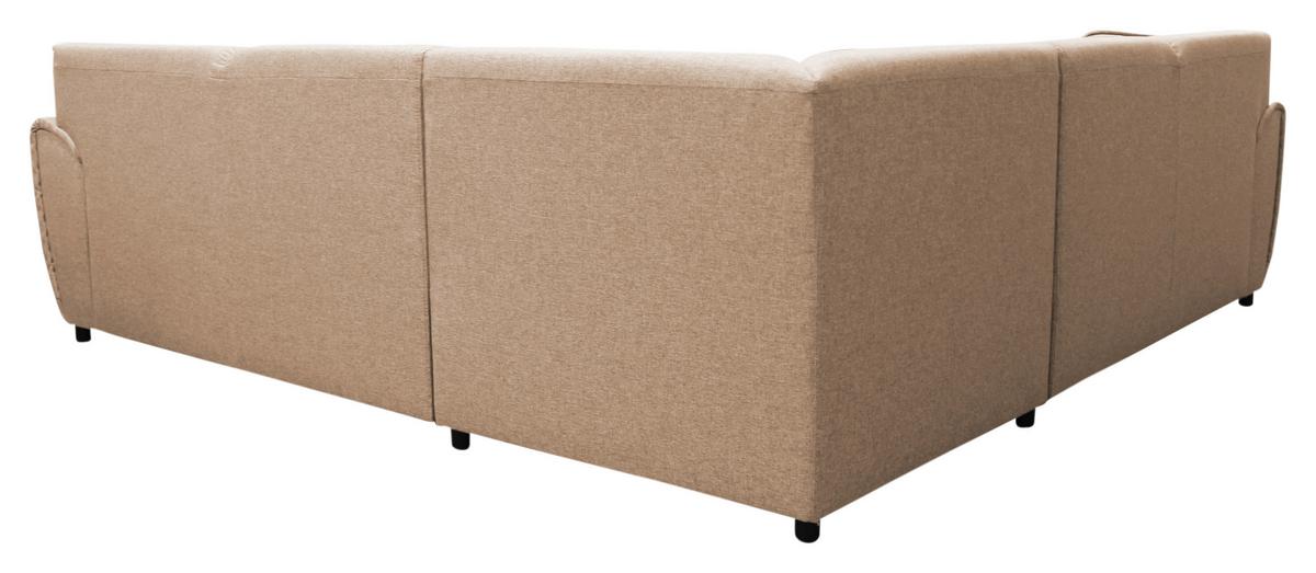 Ecksofa Delux Beige Mit Schlaffunktion Ottomane Links - Beige/Silberfarben, Design, Textil (266/266cm) - Livetastic