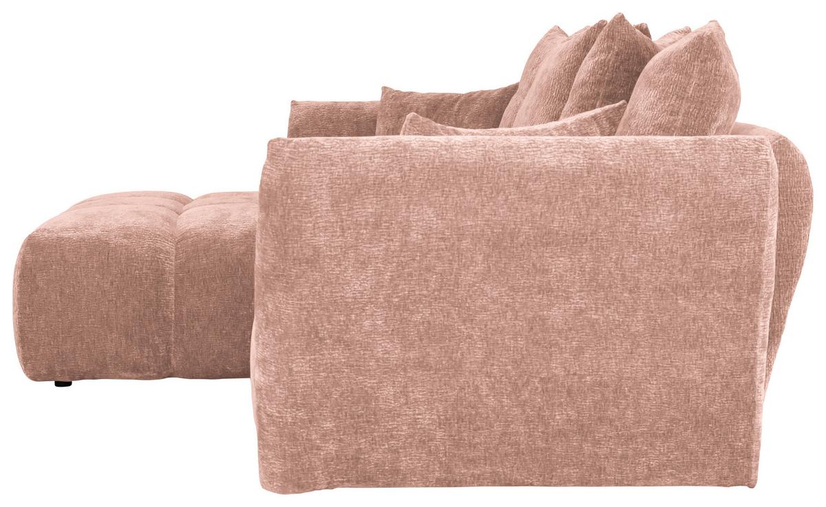 Univerzálna sedačka CAMMELLIO, ružová ženilka, 7 vankúšov - čierna/ružová, Modern, textil (296/75-95/189cm) - Mömax