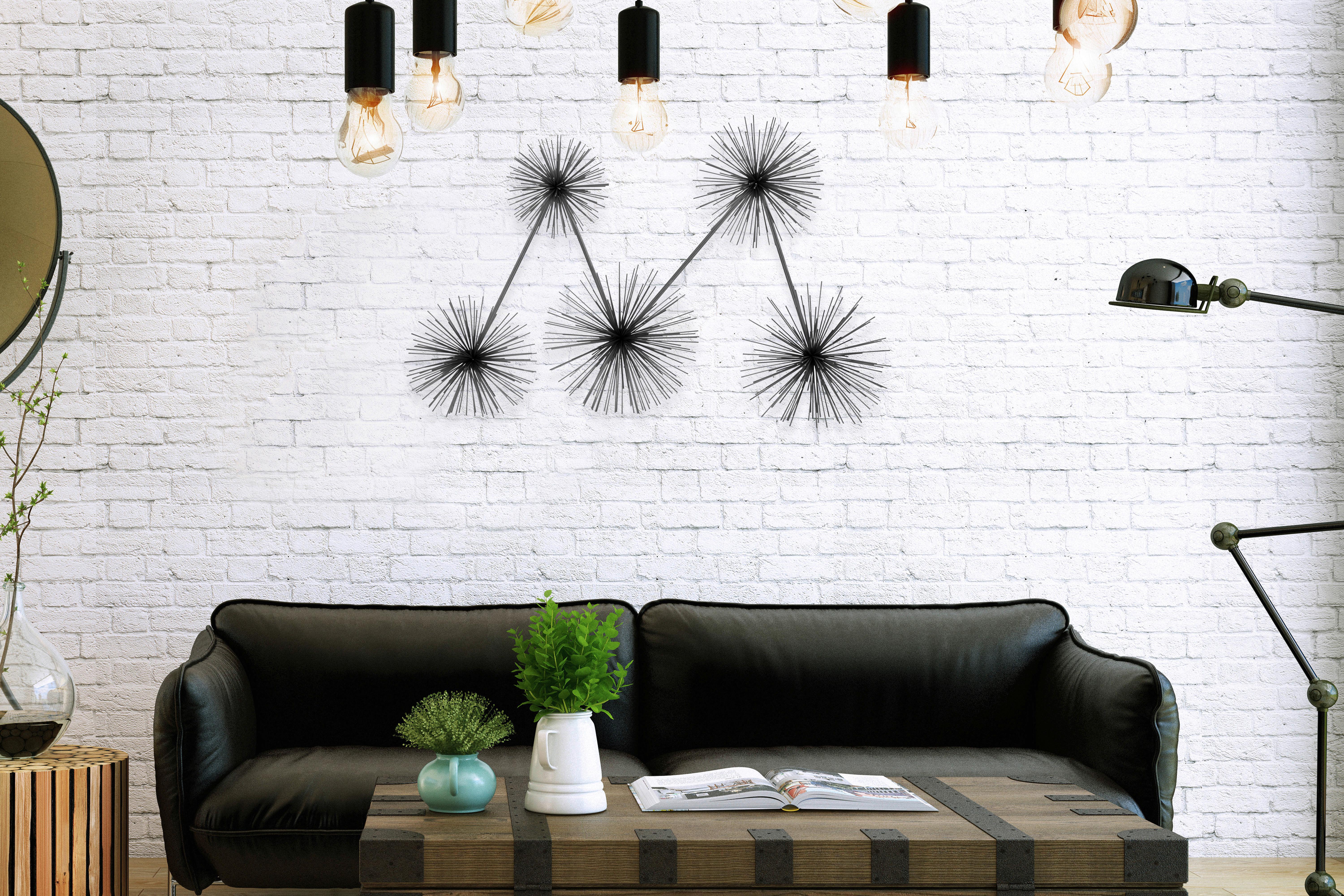 Wanddeko Domizil Schwarz, 61x15 Cm - Schwarz, LIFESTYLE, Metall (61/15/80cm) - Kayoom