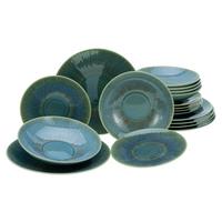 Tafelservice Steingut 4 Personen Geschirr Set - Grün, Basics, Keramik (43/40/37cm) - Creatable