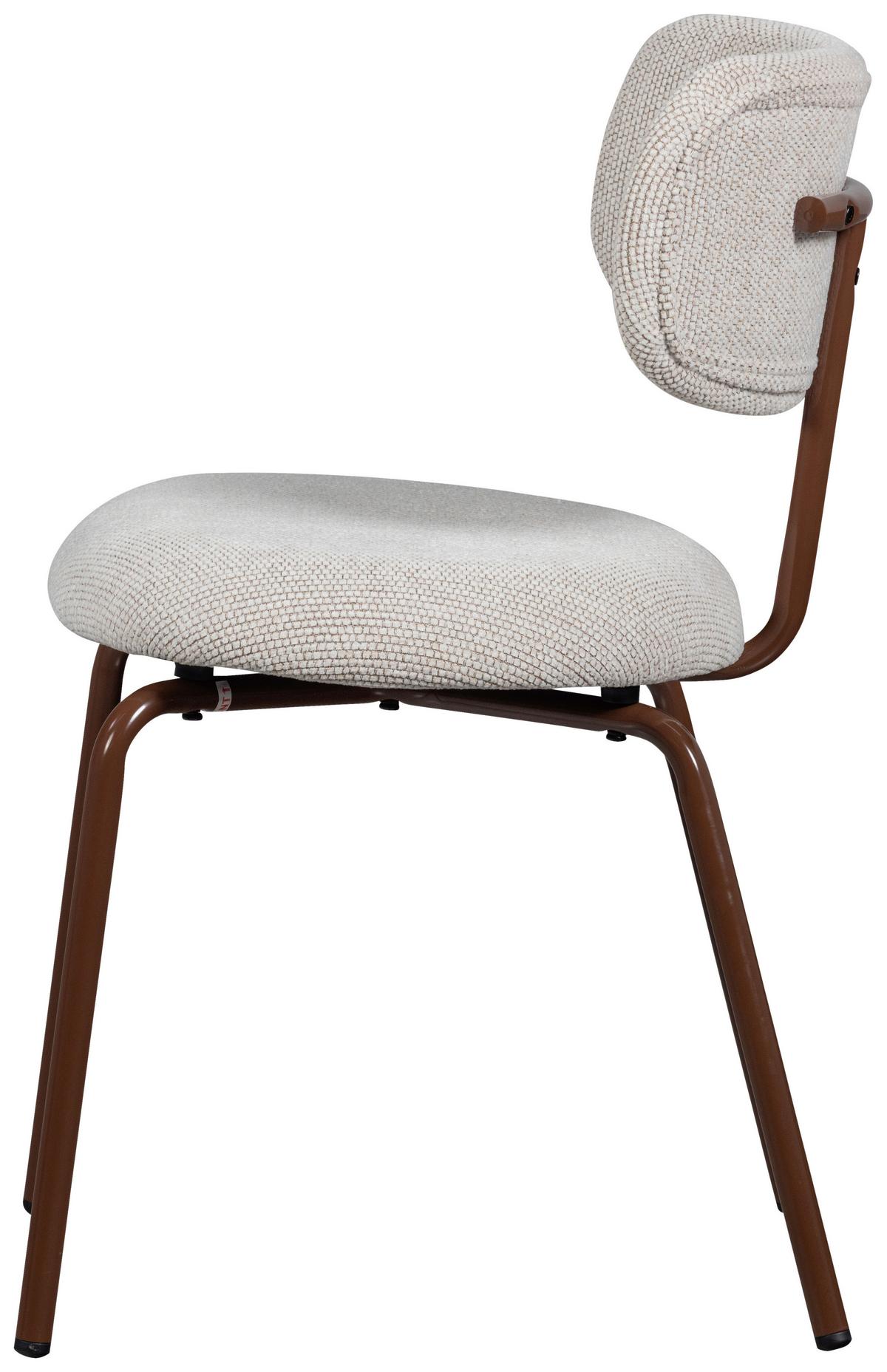 Stuhl-Set Travis Braun/Weiß B: 48cm - Braun/Weiß, MODERN, Textil/Metall (48/75/53cm) - Livetastic