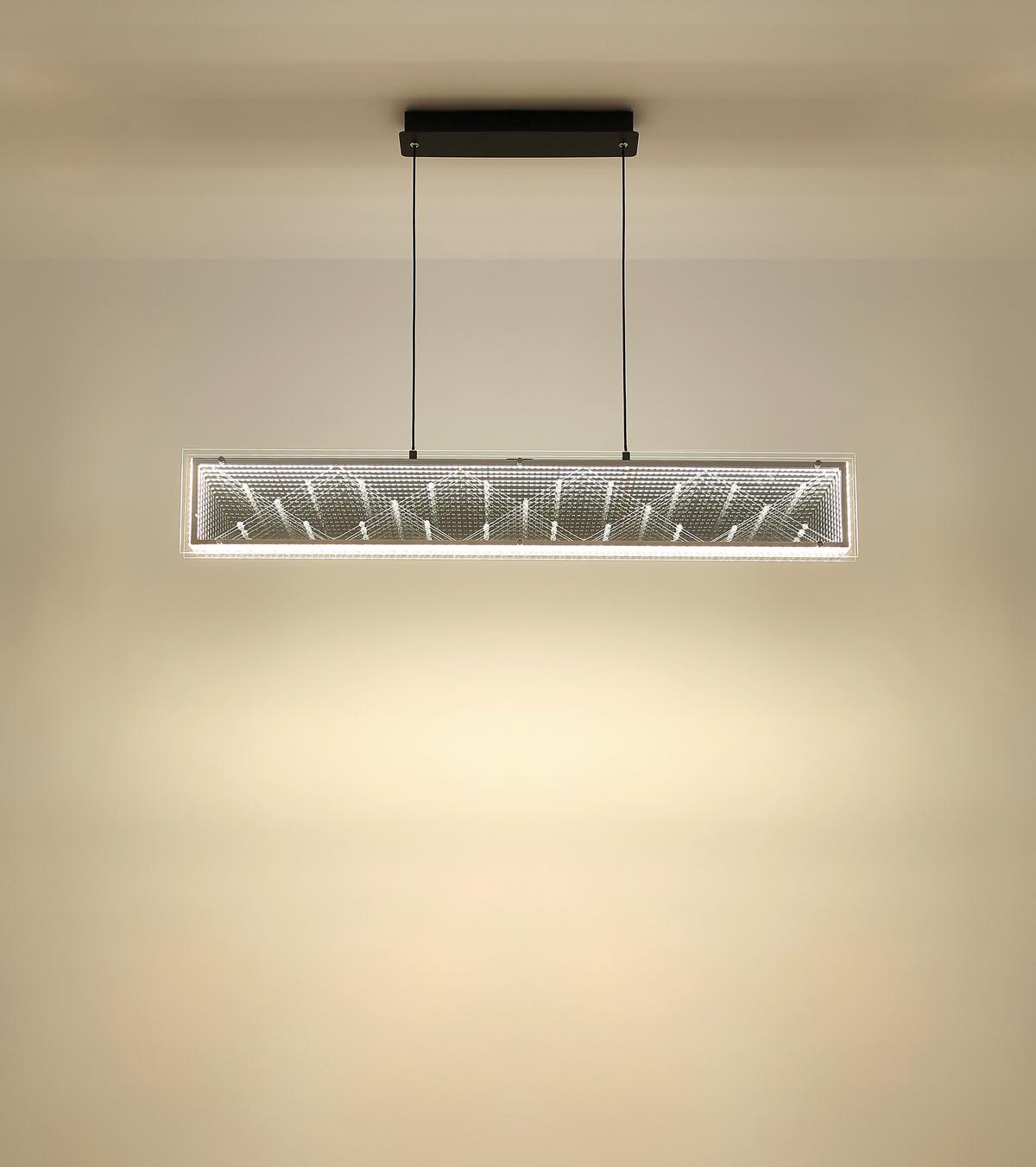 LED-Hängeleuchte Memory-Funktion - Klar/Chromfarben, Design, Glas/Kunststoff (113/8/120cm) - Globo