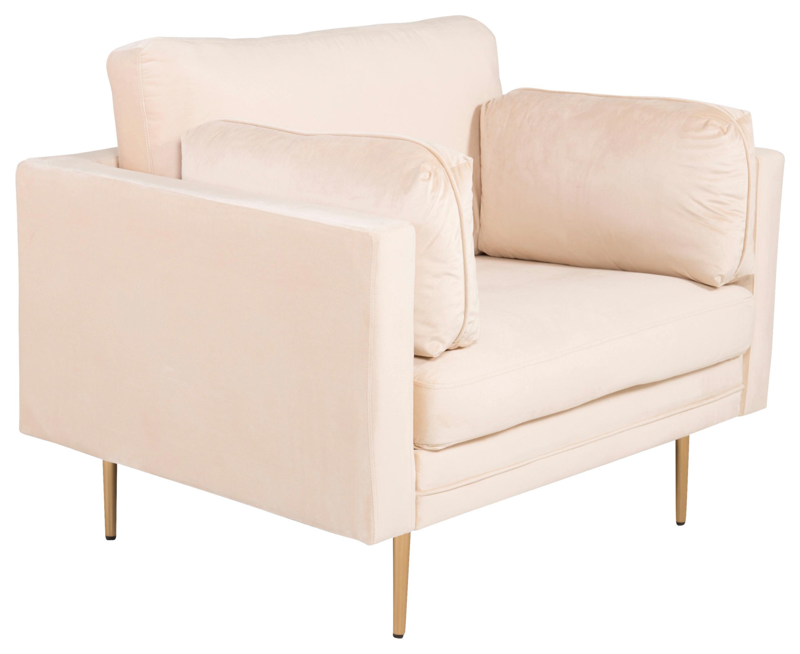 Sessel Boom - Beige/Goldfarben, Design, Kunststoff/Textil (110/84/86cm) - Livetastic