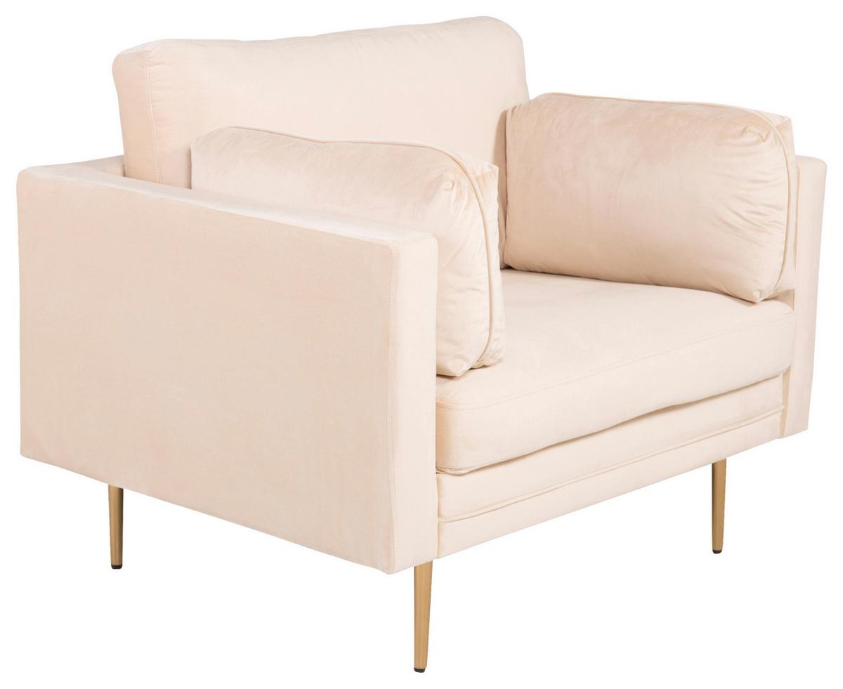 Sessel Boom - Beige/Goldfarben, Design, Kunststoff/Textil (110/84/86cm) - Livetastic
