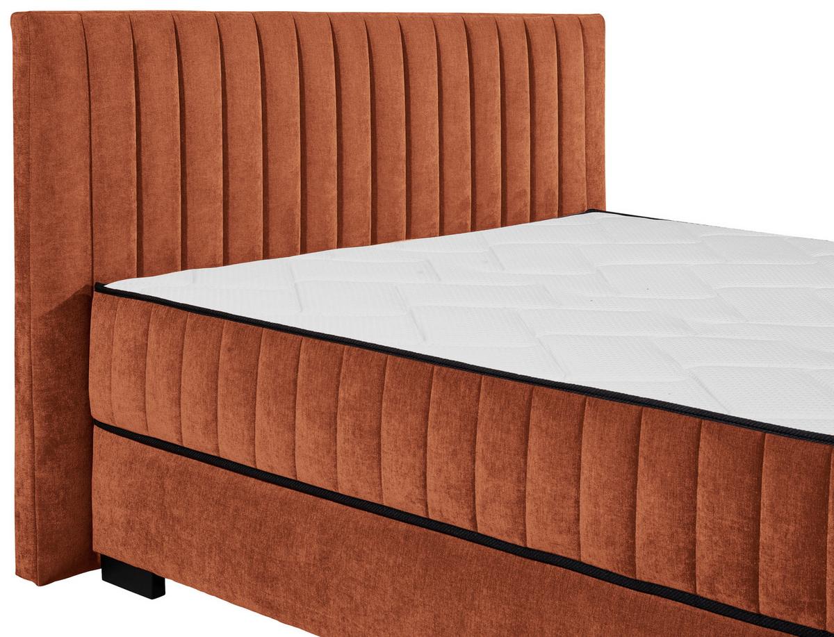 Boxbett Nagol C - Cognac/Schwarz, MODERN, Holzwerkstoff/Textil (160/200cm) - MID.YOU
