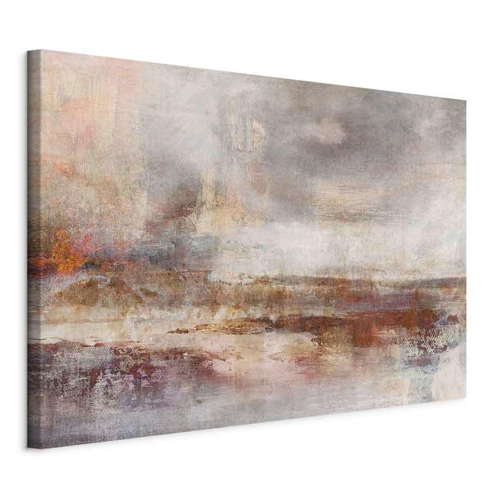 Leinwandbild Weiß Cognac B: 90 Cm - Cognac/Weiß, Basics, Holz/Textil (90/60/1.2cm) - artgeist