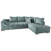 Eckschlafsofa Alvito Mintgrün S: 298/202 cm - Silberfarben/Mintgrün, Design, Textil (298/202cm) - MID.YOU