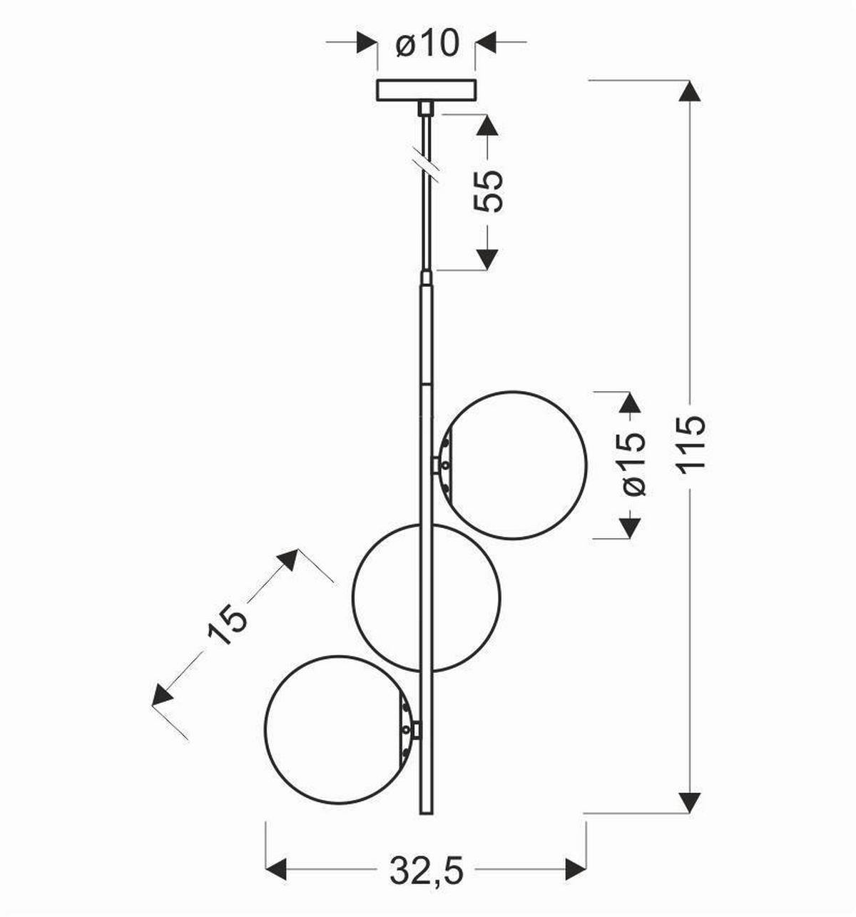 Hängeleuchte 33-01276 Duo - Goldfarben/Schwarz, Basics, Metall (32.5/32.5/115cm)