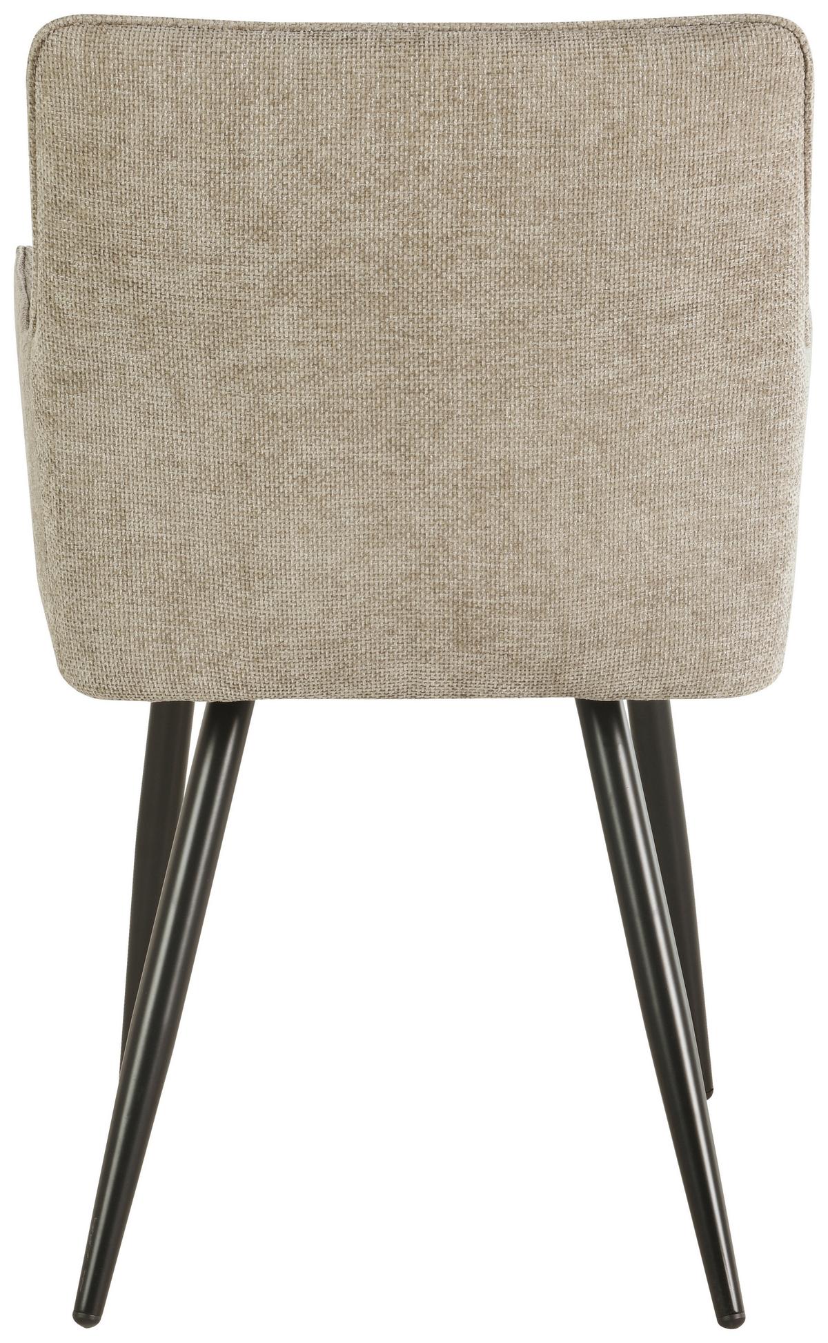 Armlehnstuhl Finn - Hellbraun/Schwarz, LIFESTYLE, Holz/Textil (54/82/60cm) - MID.YOU