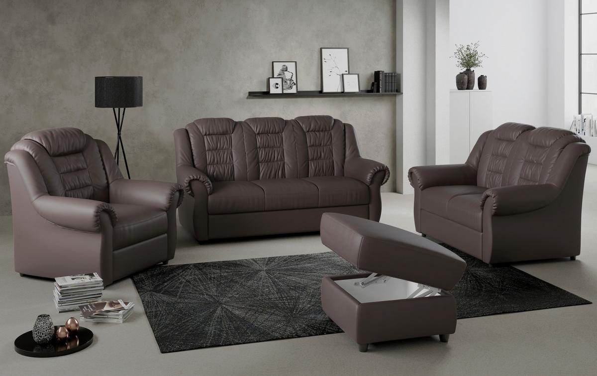 Polstersessel Boston Braun Lederlook - Schwarz/Braun, KONVENTIONELL, Textil (104/102/101cm) - Livetastic