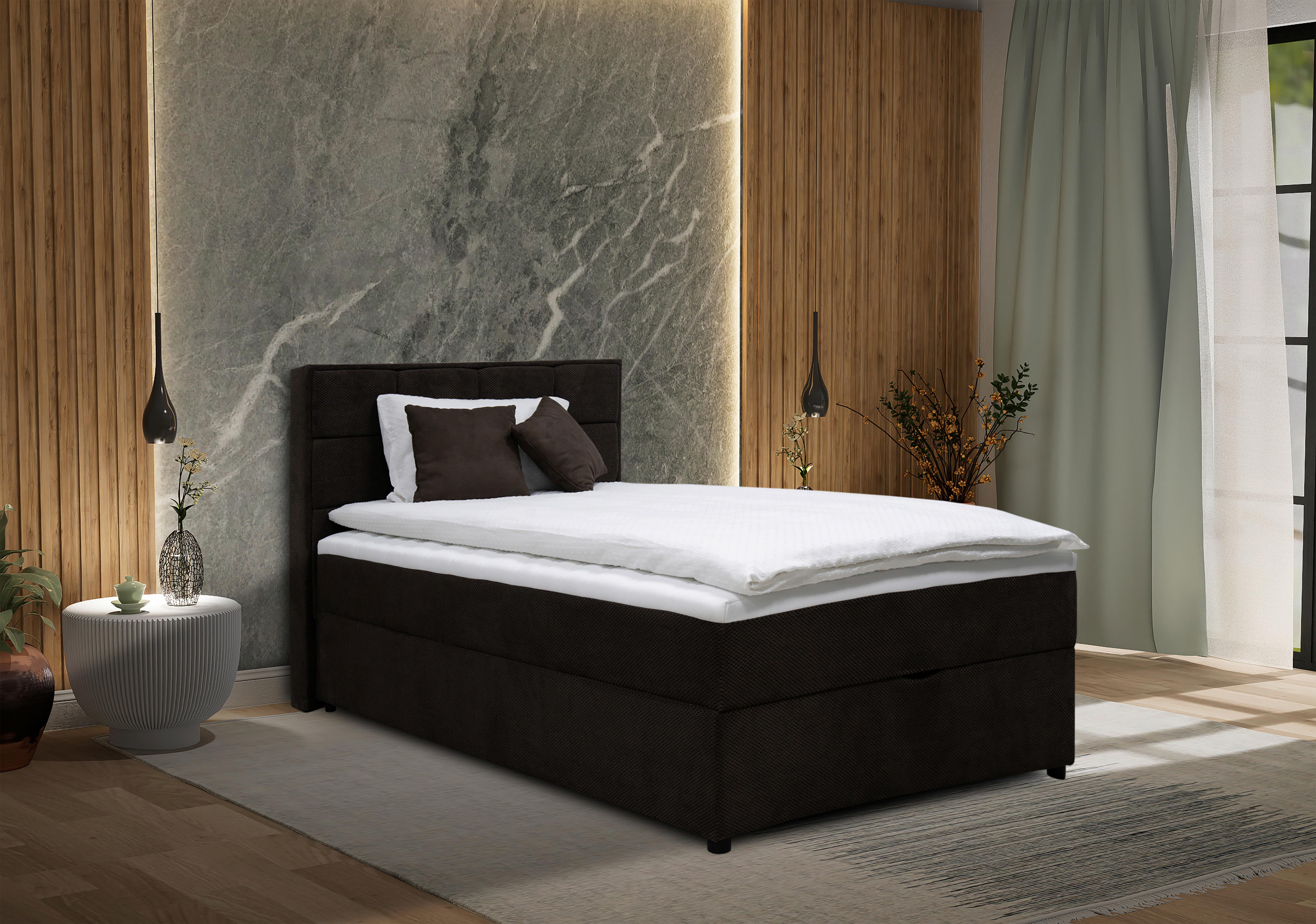 Boxbett mit Bettkasten Catania 120x200 cm Braun - Braun, MODERN, Holz/Holzwerkstoff (120/200cm) - MID.YOU