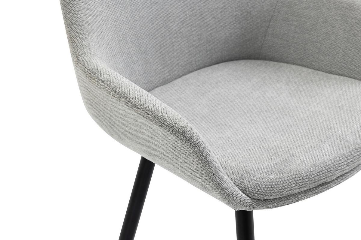 Tischgruppe Hellgrau/Walnussfarben 180 cm - Walnussfarben/Hellgrau, MODERN, Holz/Textil (180/90/75cm) - Livetastic