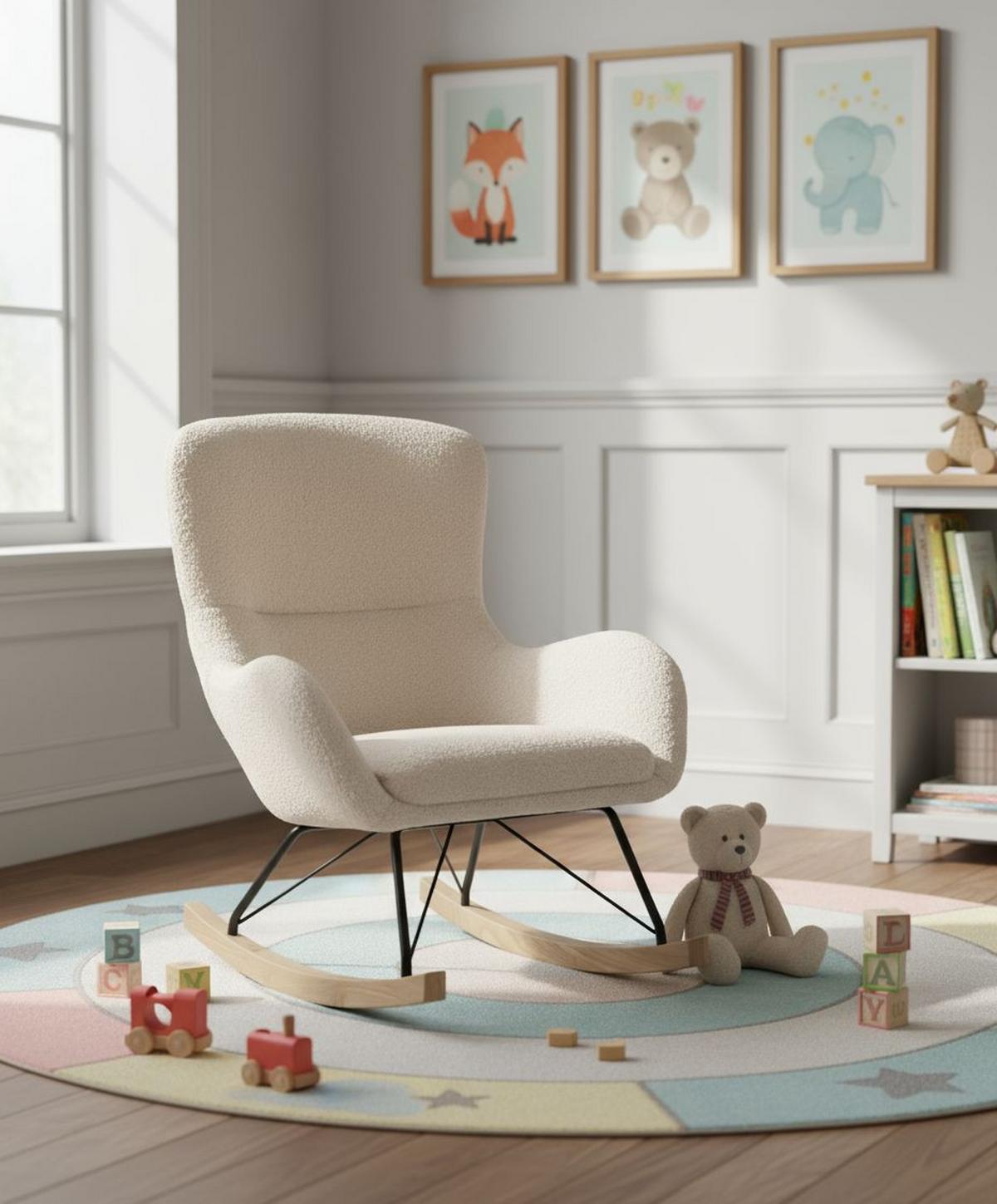 Kinder-schaukelstuhl Dora Creme B: 55 Cm - Creme, Basics, Holz/Textil (55/70/63cm) - Livetastic