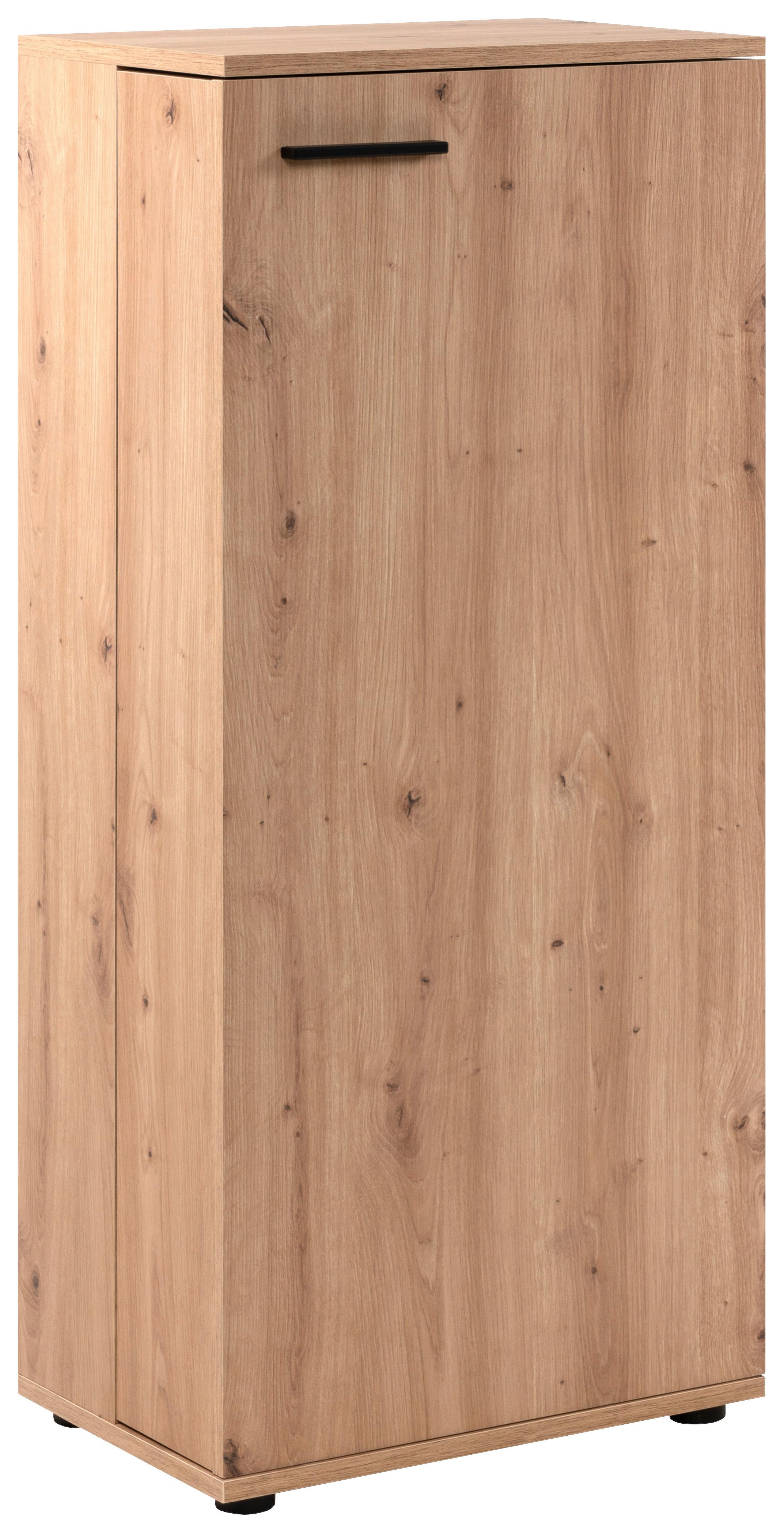 Schuhschrank Satos 02b - Schwarz/Eiche Artisan, Design, Holzwerkstoff (50/110/34cm) - MID.YOU