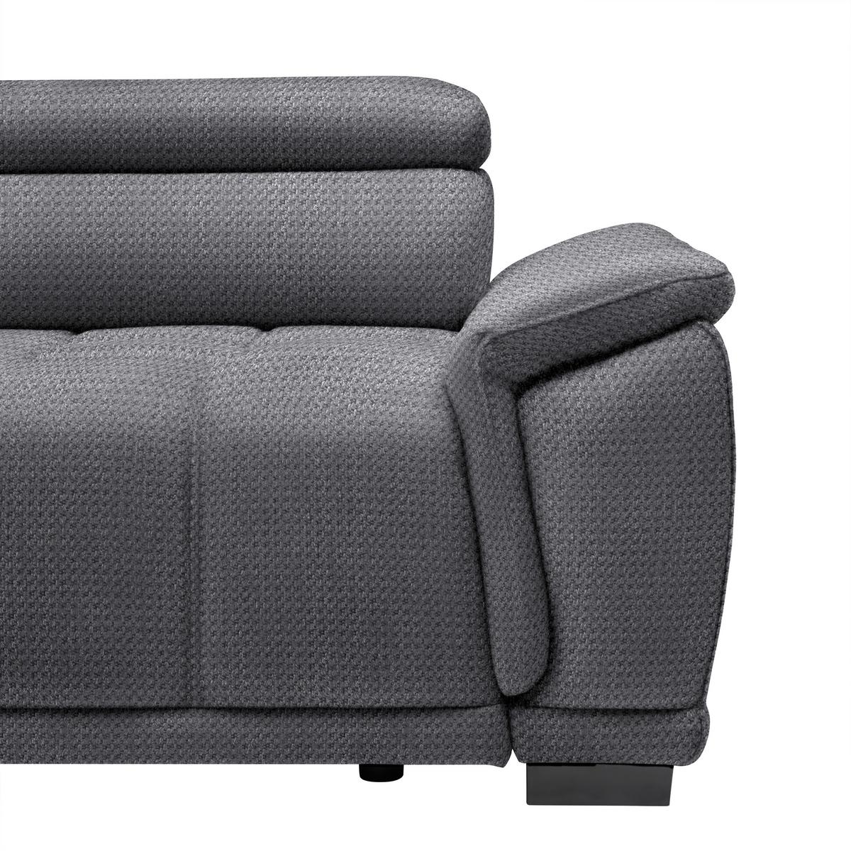 Rohová sedačka GRINALDI, ľavá, modrosivá - čierna/modrosivá, Modern, textil/plast (206/283cm) - Premium Living
