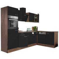 Eckküche Oliver L-Küchenblock 280 cm - Eichefarben/Schwarz, Basics, Holzwerkstoff (280/172cm) - Respekta