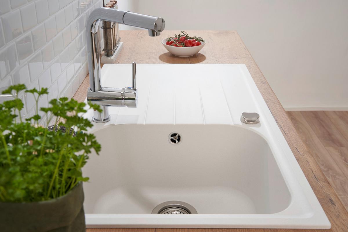 Spüle Respekta Stein Bxt: 86x50 cm - Weiß, Trend, Stein (86/20,9/50cm) - Respekta