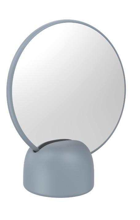 Kosmetické Zrcadlo Hug, 17/19,8/8,5cm, Šedá - šedá, Moderní, plast/sklo (17/19,8/8,5cm) - Premium Living