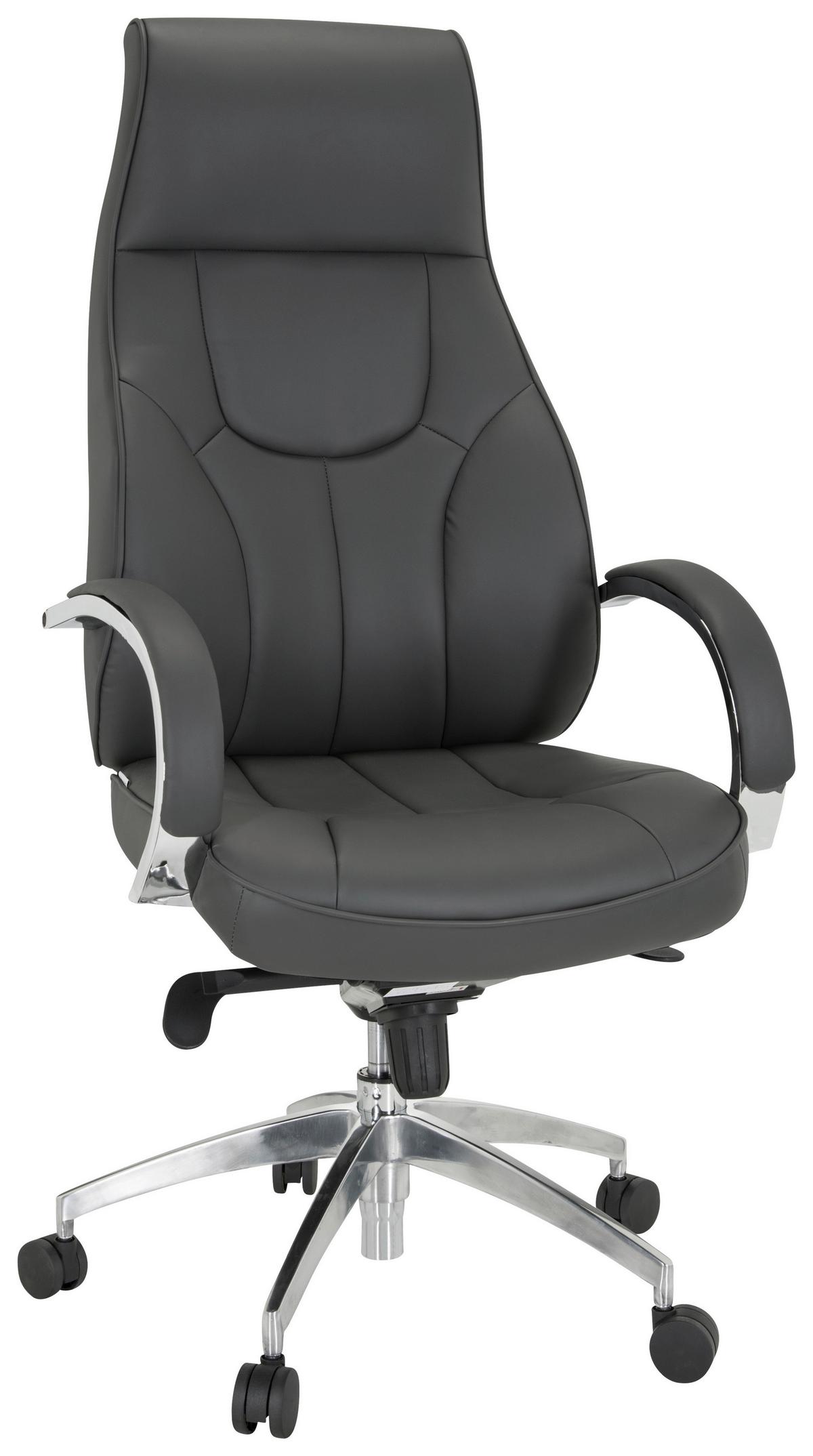 Chefsessel Elegance I Grau - Silberfarben/Grau, MODERN, Kunststoff/Textil (72/125/66cm) - MID.YOU