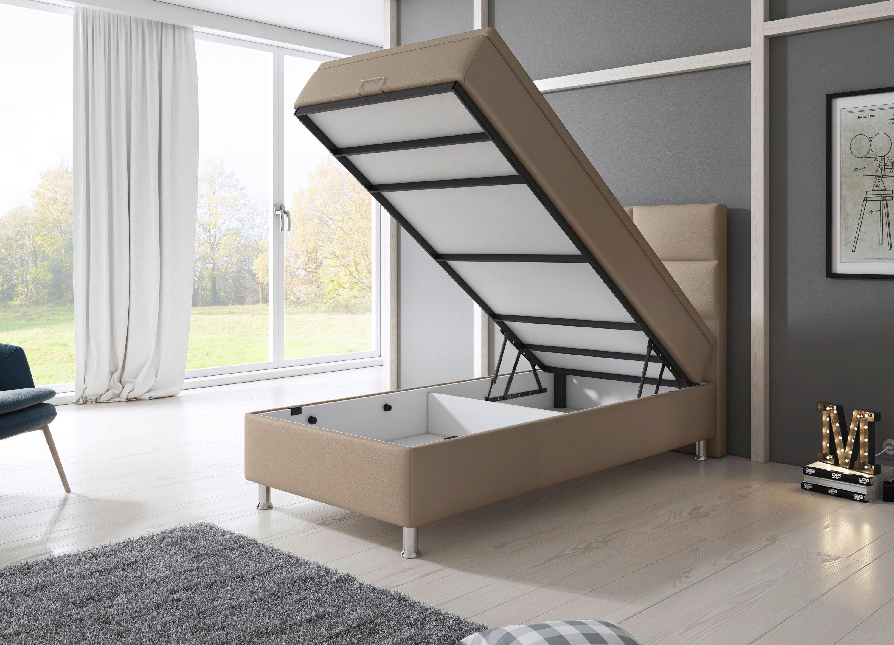 Boxspringbett im Lederlook