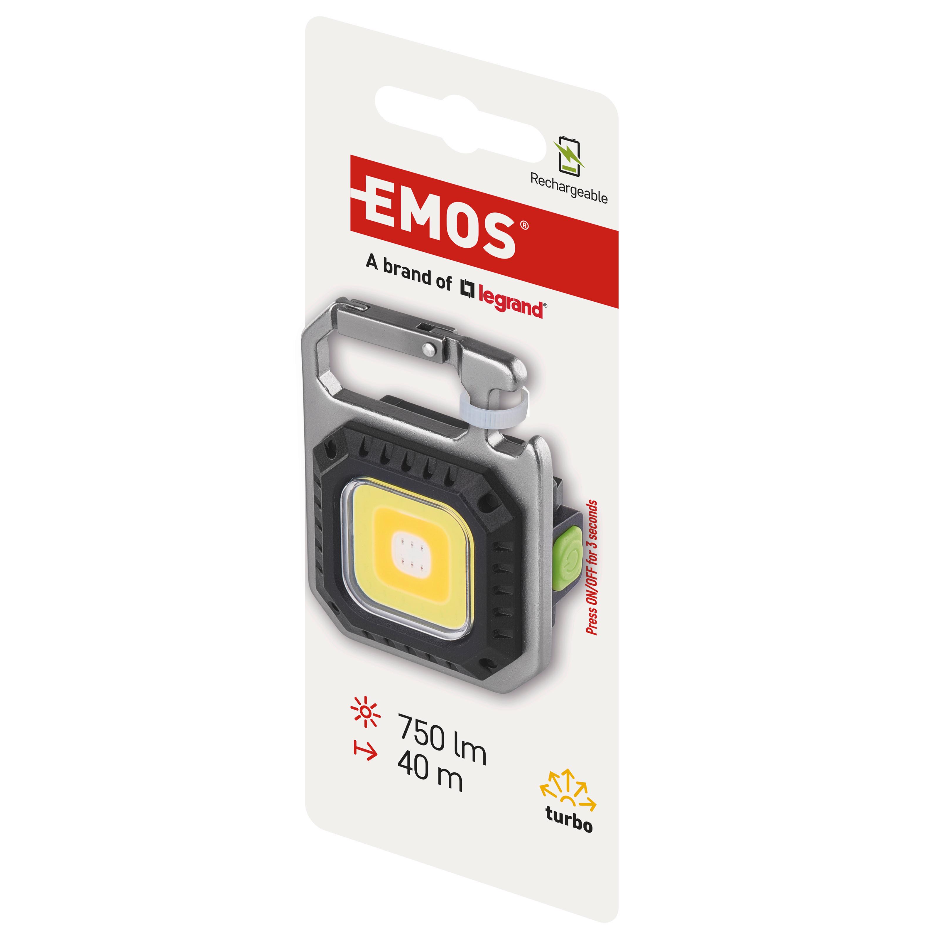 Elemlámpa Led 750 Lumen - műanyag (6,1/4,5/2,1cm)