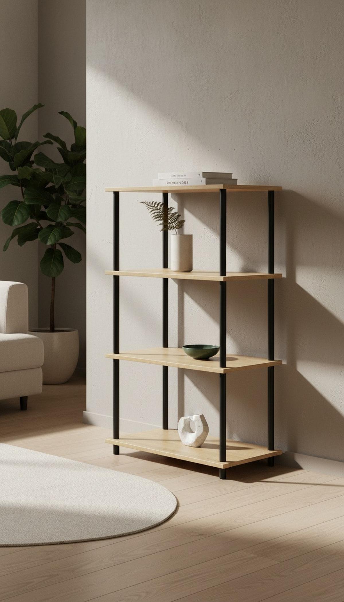 REGAL Timilli - Schwarz/Naturfarben, MODERN, Holzwerkstoff/Metall (60/111,5/30cm)