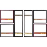 Wandregalset 6-tlg. Altholz/Schwarz B: 135cm - Multicolor/Schwarz, Design, Holz/Metall (135/75/25cm) - MID.YOU