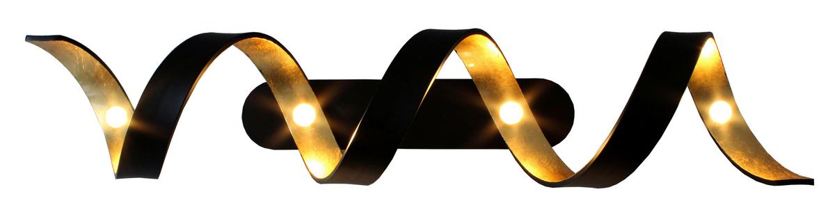 Led-deckenleuchte Helix L: 80 Cm Mit 3 Helligkeitsstufen - Goldfarben/Schwarz, Design, Metall (80/35/13,5cm)