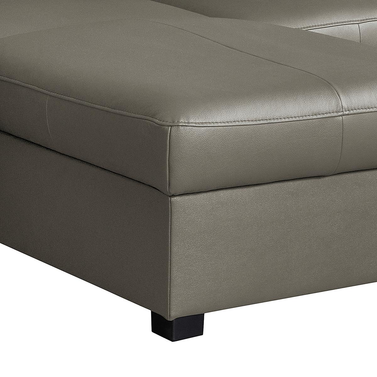 Ecksofa Tilo Schlammfarben S: 168 cm - Schlammfarben/Schwarz, Design, Leder/Textil (168/227cm) - Livetastic